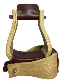 Showman White Ashwood Wooden stirrups #2